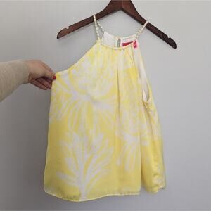 Women's Lilly Pulitzer x Target Yellow White Braided Tank Medium